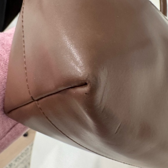 Furla Brown Leather Zip-Top Tote Satchel Handbag Made in Italy 14” Work Tote GUC - Picture 7 of 13